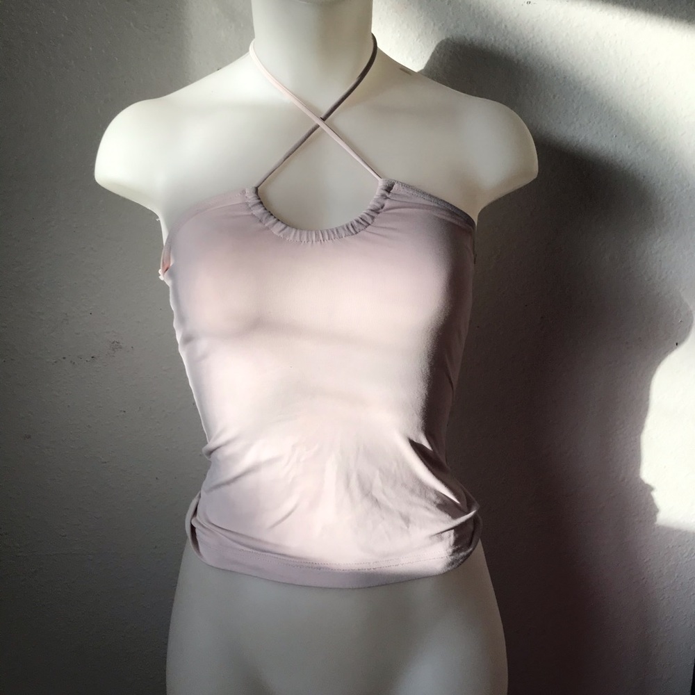 Light pink cross neck top